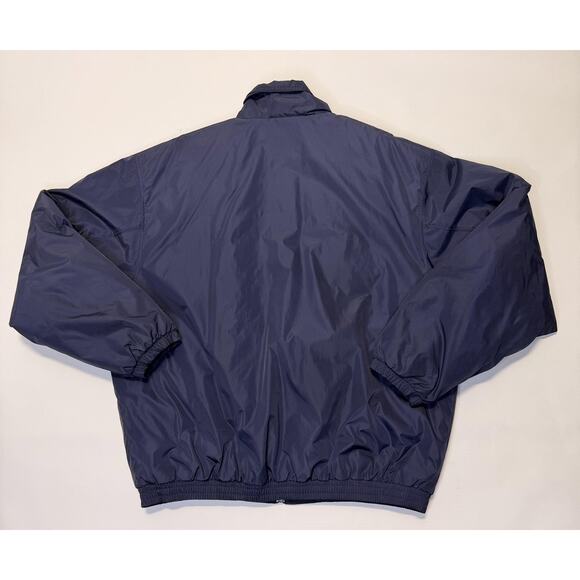 Vintage Adidas Jacket Mens Large Navy Blue Full Zip Insulated Nylon 00s AQ9002 - Picture 2 of 14
